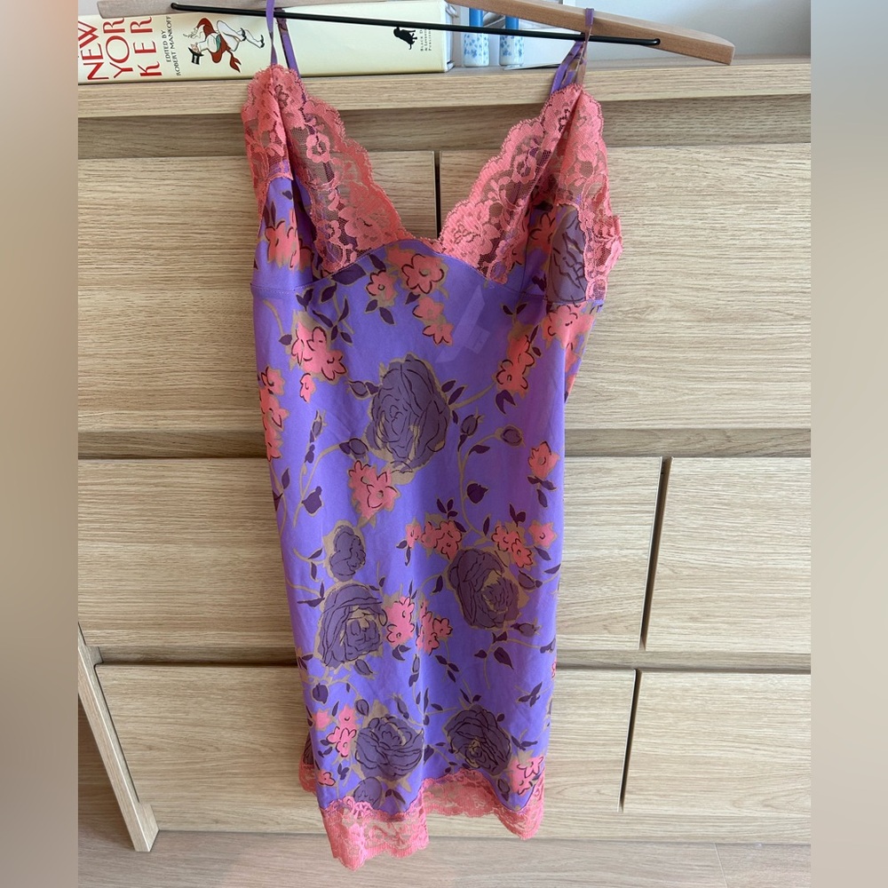 Victoria's Secret Women's Purple and Pink Lace Nightwear dress